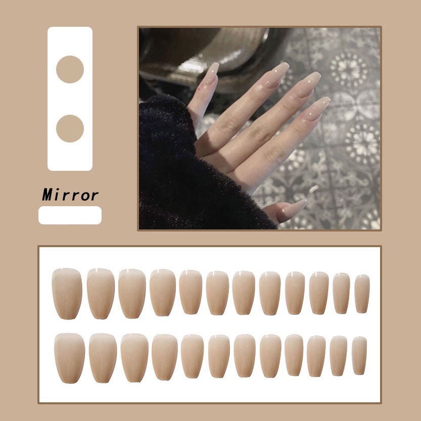Kuku Palsu Fake Nail 24 Pcs Kemasan Strip Kuku Palsu Baru Fake Nails Kuku Palsu 3d Kuku Palsu Polos French Manicure-T126