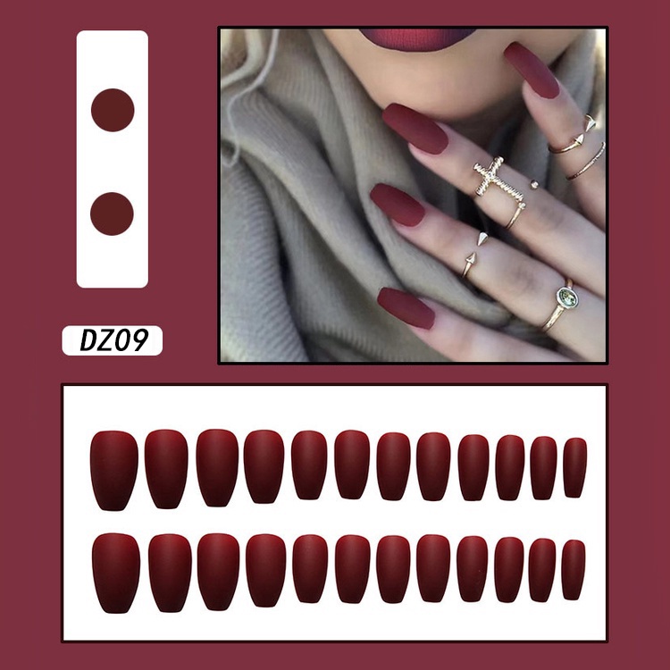 Kuku Palsu Fake Nail 24 Pcs Kemasan Strip Kuku Palsu Baru Fake Nails Kuku Palsu 3d Kuku Palsu Polos French Manicure-T150