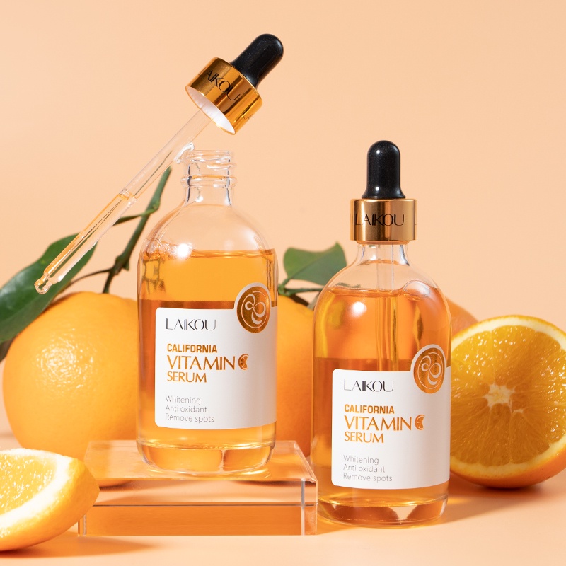 LAIKOU Vitamin C Serum 100ml Mencerahkan Mengencangkan Pori-pori Memudar Melanin Essence