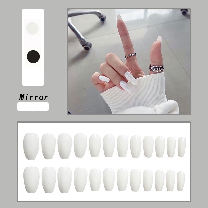 Kuku Palsu Fake Nail 24 Pcs Kemasan Strip Kuku Palsu Baru Fake Nails Kuku Palsu 3d Kuku Palsu Polos French Manicure-T115