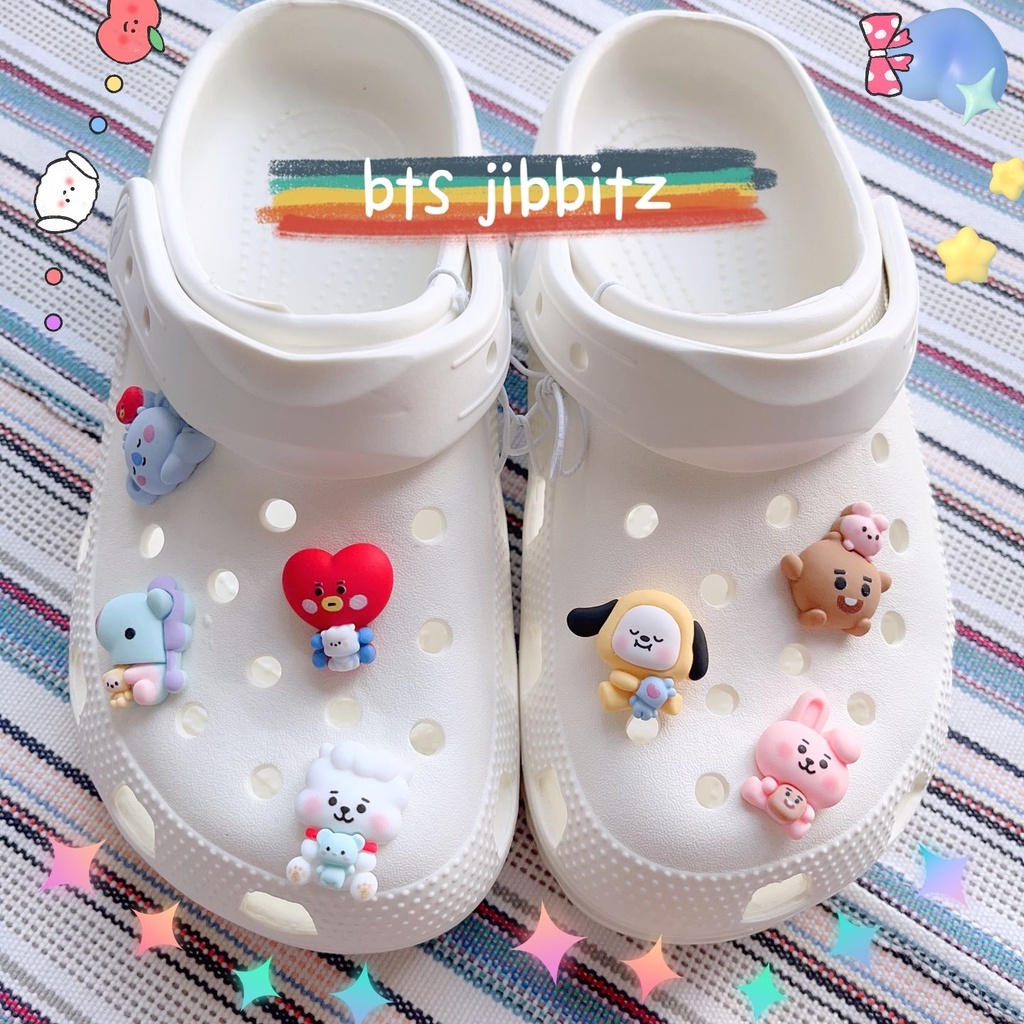 @shinydiy BTS crocs jibbitz BTS Stiker diy Shoe accessorie Bangtan Boys ins Shoe Decoration Untuk BTS【asesoris wanita｜crocs jibbitz】