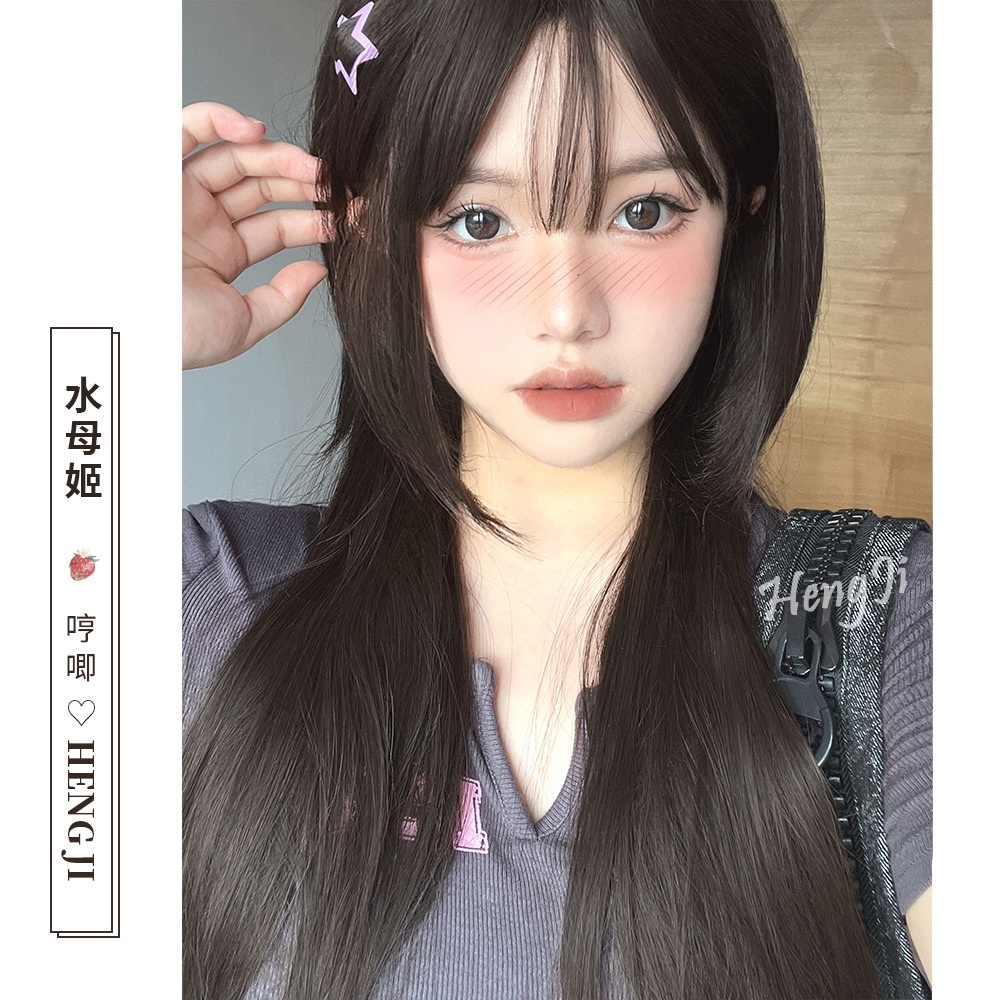 New Arrivel Wig Rambut Bentuk Ubur-Ubur Panas Untuk Perempuan Airy Lurus Kepang Rambut Wig Rambut Memakai 45-50cm