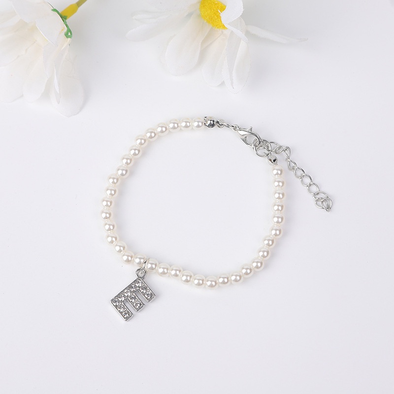 Fashion 26huruf Mutiara Gelang Huruf Liontin Adjustable Gelang Untuk Wanita Perhiasan Hadiah