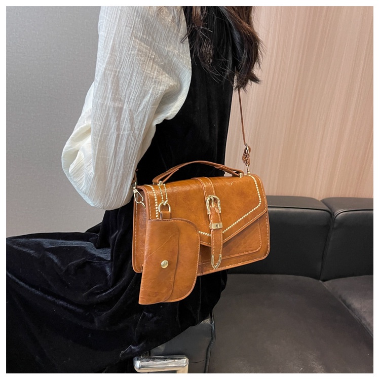 Tas Wanita Vintage Tas Selempang Wanita Sling Bag Import Gaya Retro Tas Kulit Sintesis