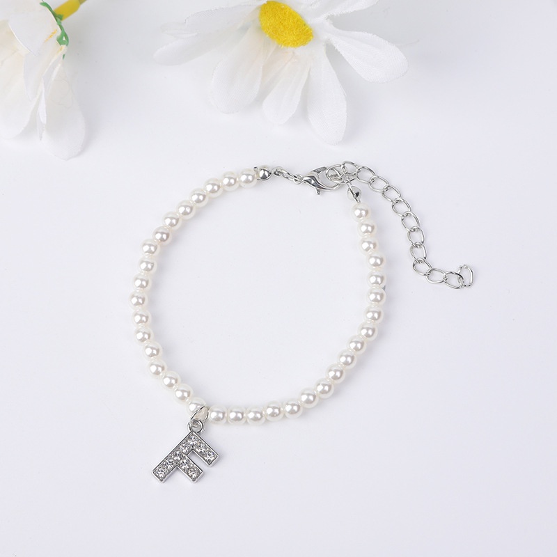 Fashion 26huruf Mutiara Gelang Huruf Liontin Adjustable Gelang Untuk Wanita Perhiasan Hadiah