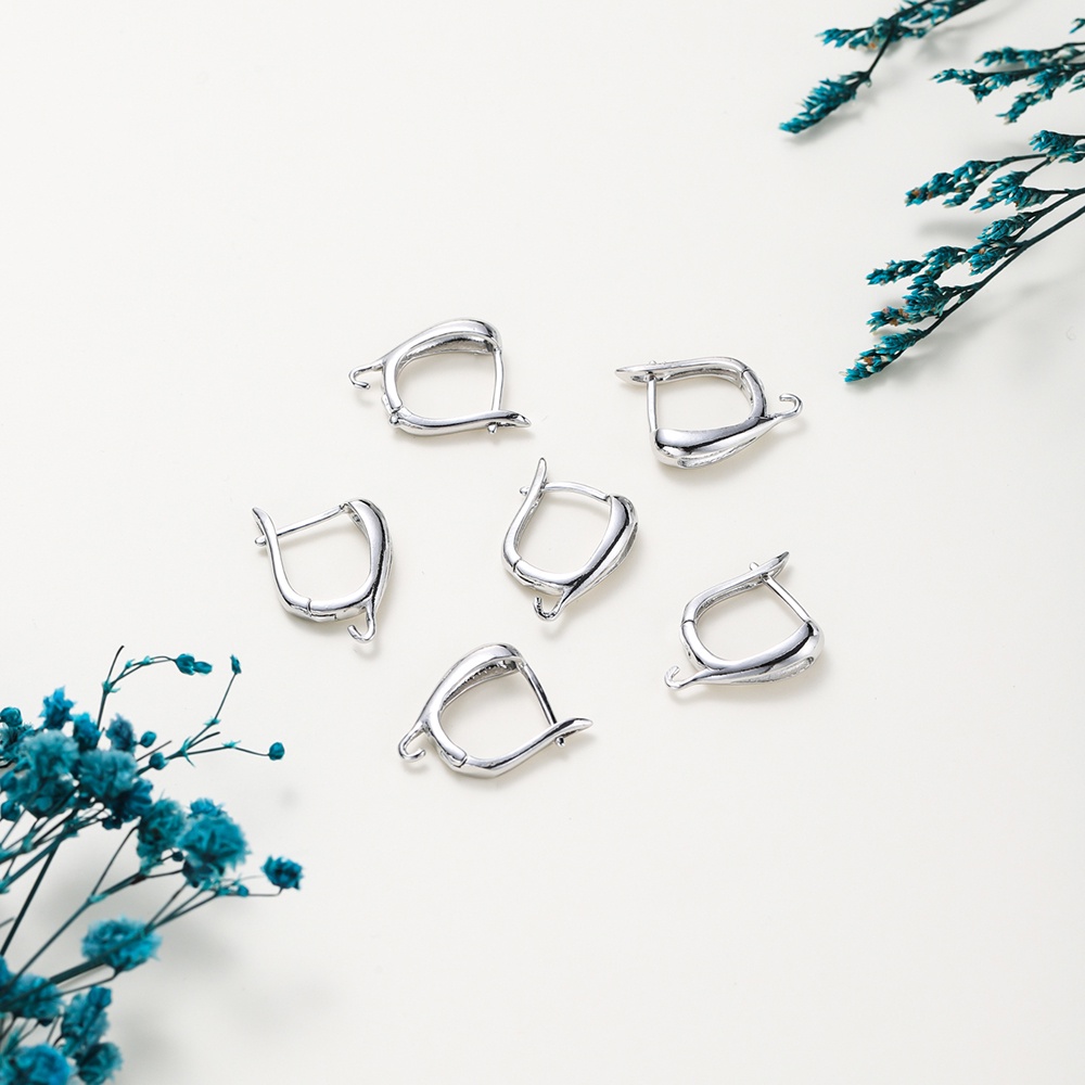 Stkunkka 6pcs15 * 18mm18K Warna Emas Pengawet Emas Asli D-Shaped Earrings Tidak Luntur Ear Hooks Aksesoris Telinga Untuk Produksi Anting