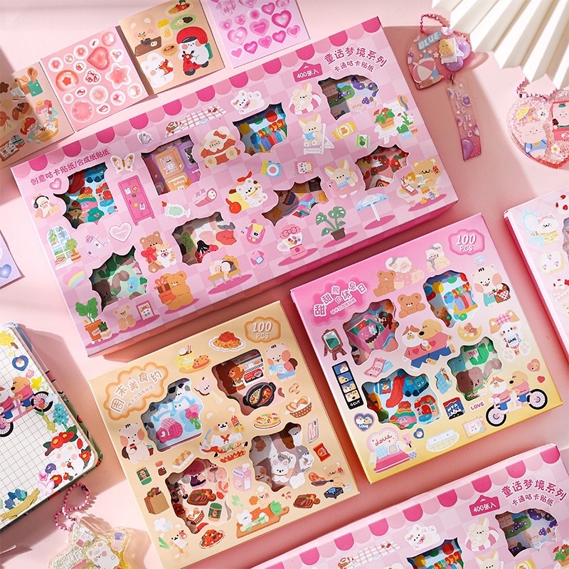 

Sticker Random 6x6cm Stiker Kartu Dream Tale Kartun Lucu Set Untuk Scrapbooking DIY Seni Kerajinan Kolase