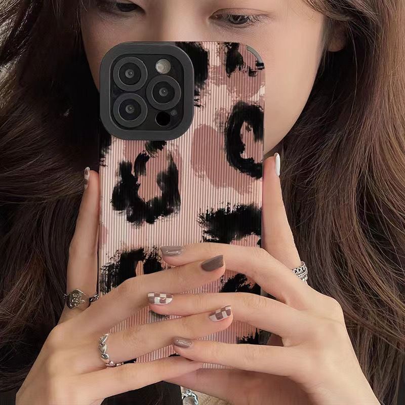 Fashion Pink Leopard Print Soft Case HP OPPO A91 F11 F9 Pro A3S A9 A5 A31 A53 A33 2020 A7 A5S A12 A11K A52 A92 A83 A55 A56 A55S A95 FTD Stripe Casing Realme C1 X XT Reno 2F 3 5 6 5G