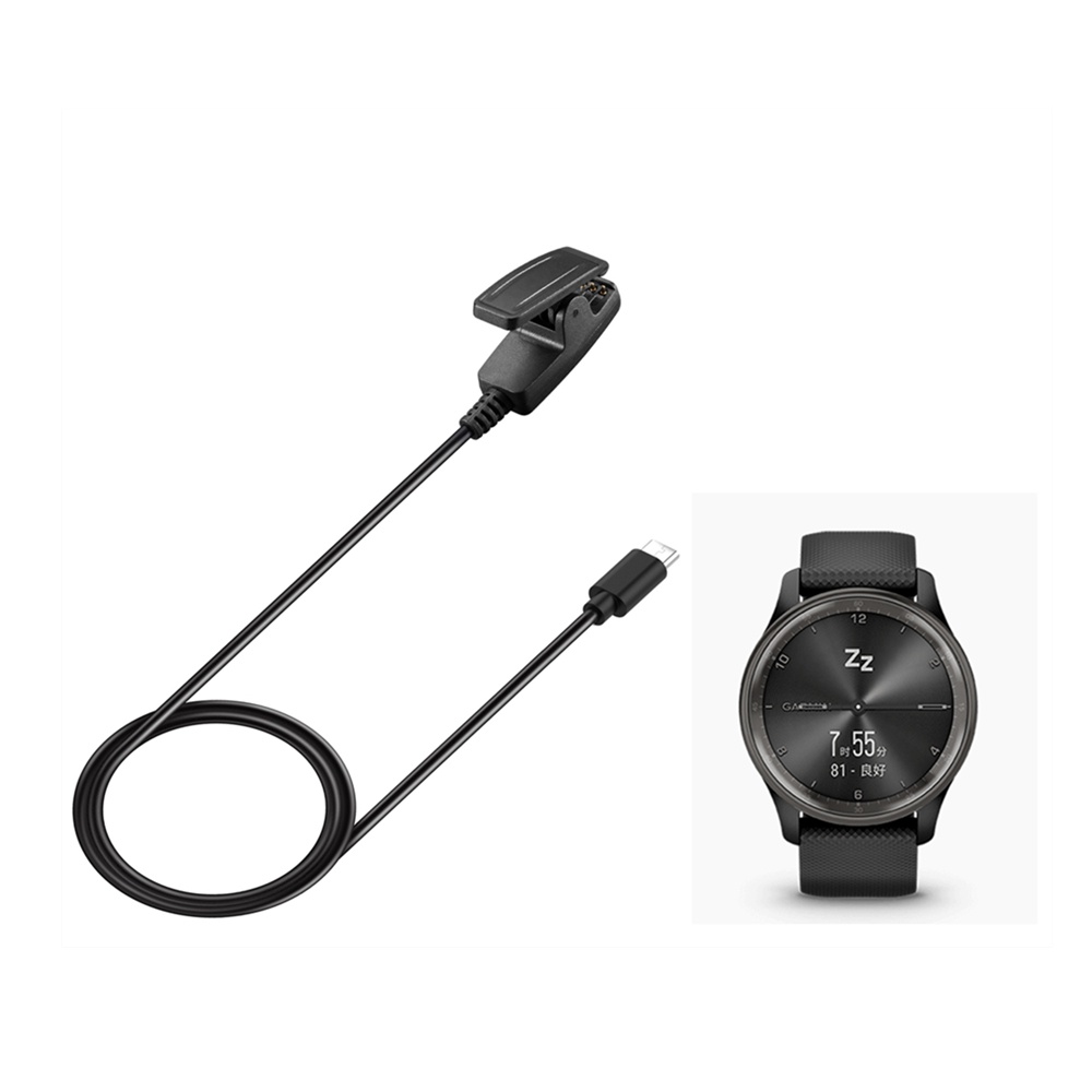 Kabel Charger 1m Untuk Garmin Move Trend/Lily Smart Watch Type-C Port Charging Cradle Dock Clip adapter Charger Untuk Garmin Lily MoveTrend Cable