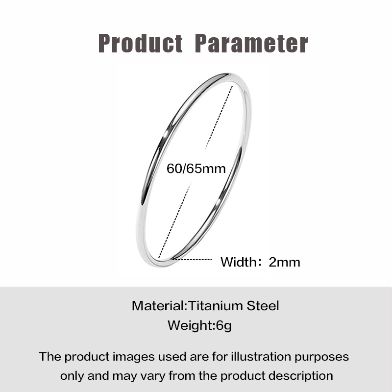 Gelang Simple 2mmTitanium Steel Untuk Wanita