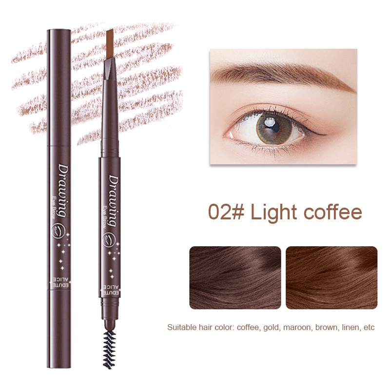 [COD]Eyeliner Pensil Alis Korea Cair Warna Hitam Anti Air Make Up Waterproof Pen Big Eye Hitam Tahan Lama-GY-👁️02#light-coffee