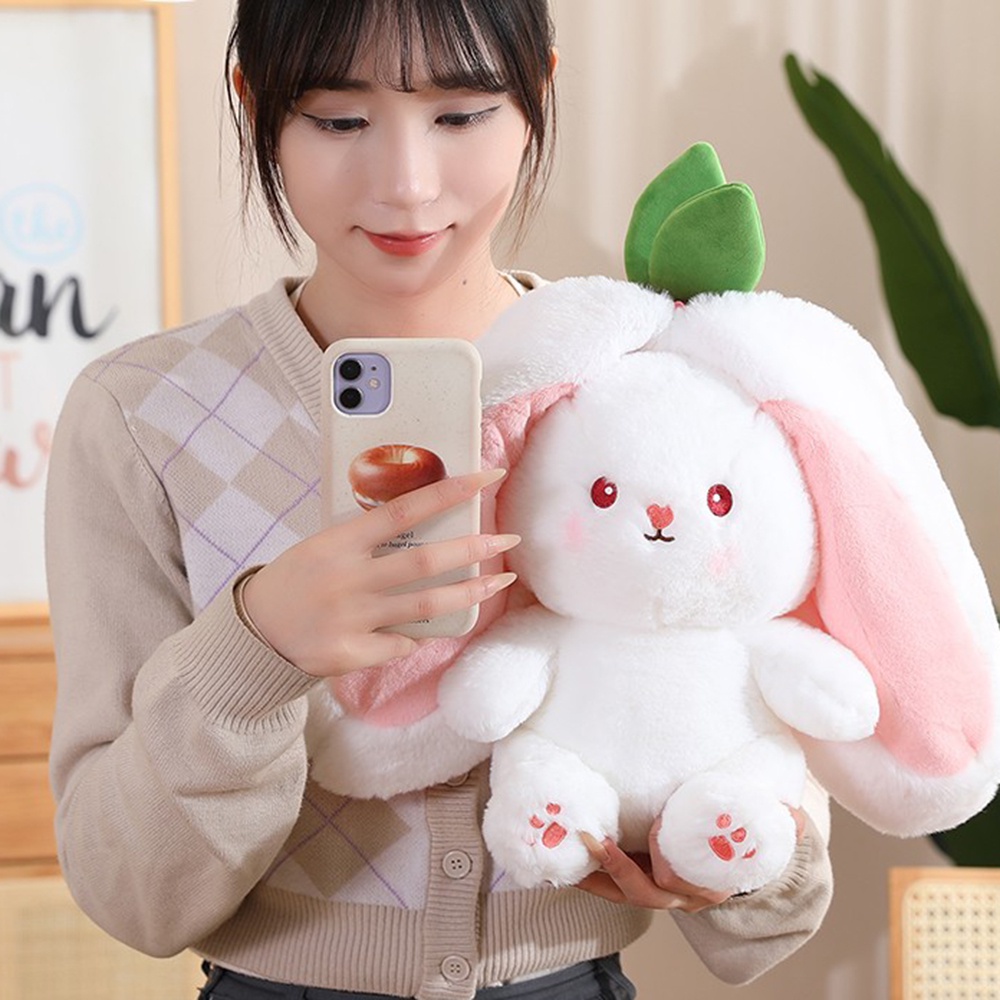 Strawberry Berubah Menjadi Kelinci Anak Mainan Mewah Besar Wortel Buah Bantal Boneka Hadiah Ulang Tahun Anak Perempuan