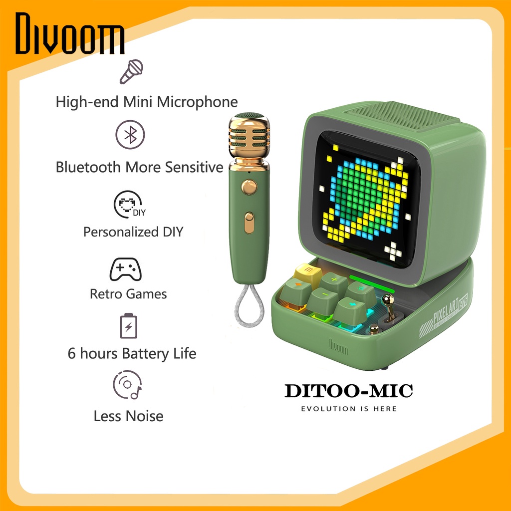 DIVOOM DITOO-MIC - Portable Bluetooth Speaker with Microphone Karaoke - Upgrade Version dari DIVOOM DITOO-PLUS