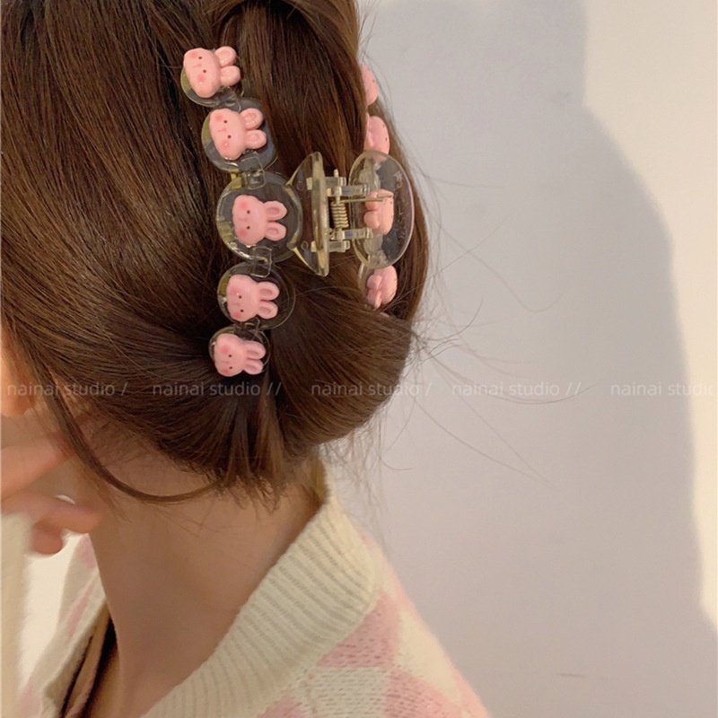 Lovely Bear Rabbit Catch Clip Hairclip Klip Rambut Ponytail Akrilik