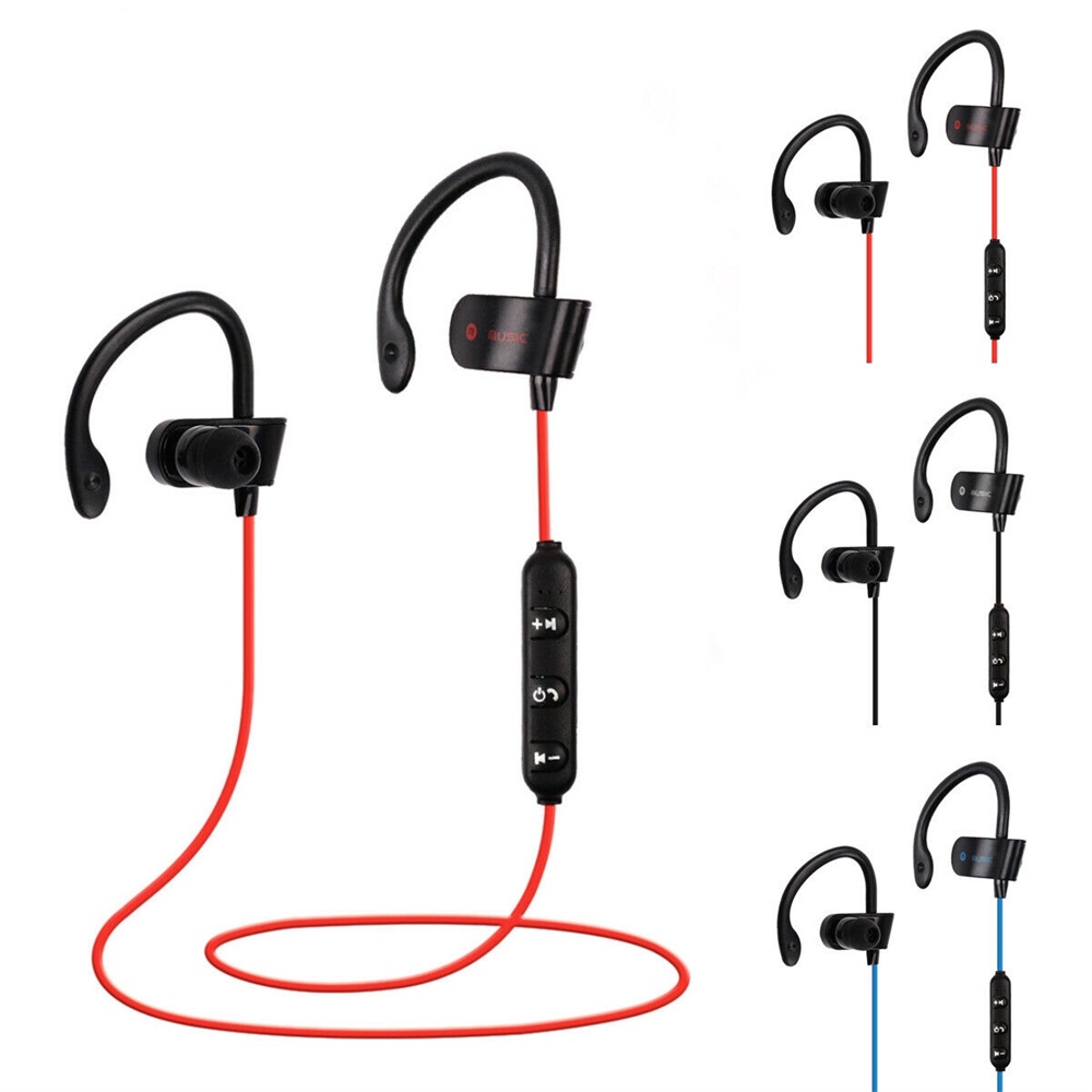 Earphone Olahraga Fitness Sweat Proof Bluetooth Earphone Earphone Dengan Mikrofon Panggilan Jarak Jauh Earphone Nirkabel