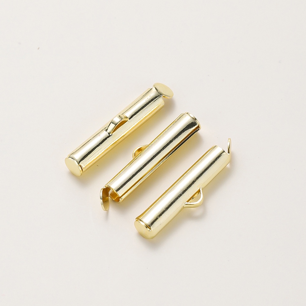 Stkunkka 10pcs 9-39mm14k Gold Color Preservation Emas Asli Double-Breasted Gesper Tidak Luntur Kait Licin Untuk Membuat Gelang