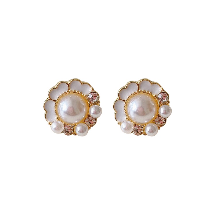 Korea Musim Panas Baru Bunga Anting Fashion Mutiara Wanita Anting Hijab