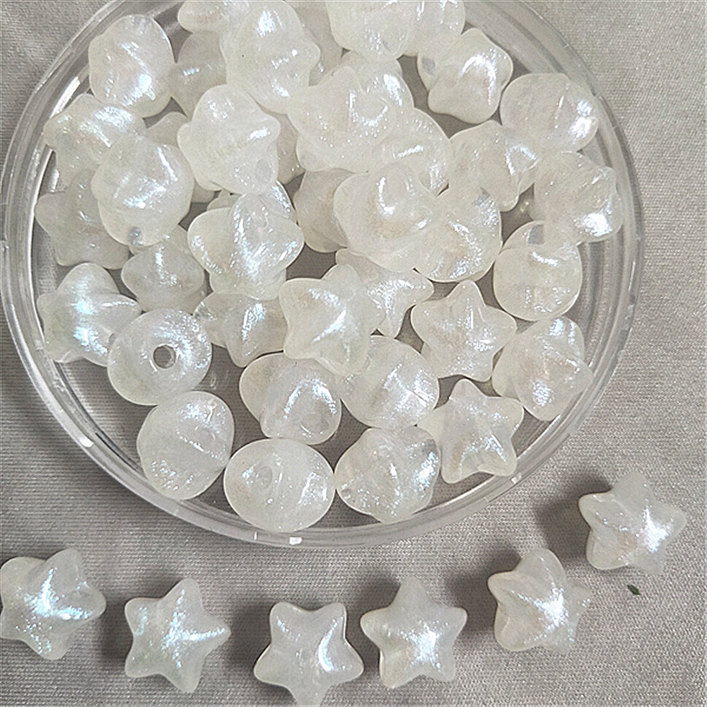 30pcs 11mm Manik-Manik Spacer Akrilik Manik-Manik Bentuk Bintang Untuk Membuat Perhiasan DIY Charms Bracelets Aksesoris