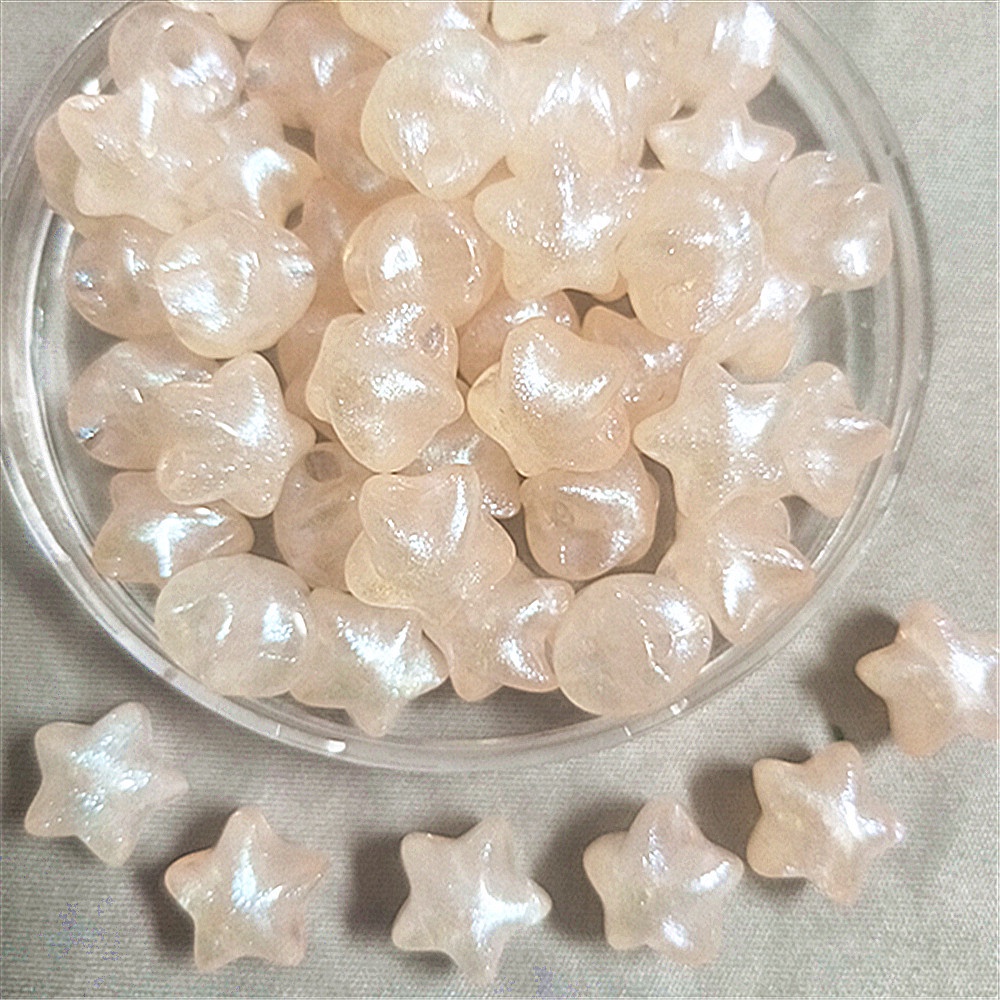 30pcs 11mm Manik-Manik Spacer Akrilik Manik-Manik Bentuk Bintang Untuk Membuat Perhiasan DIY Charms Bracelets Aksesoris