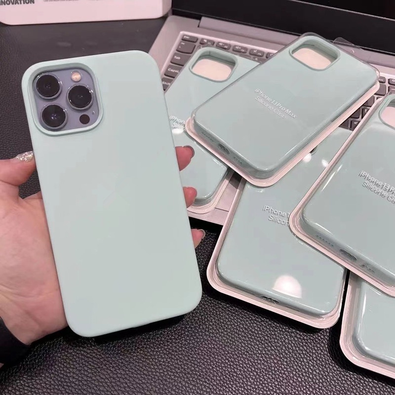 Pelindung Lensa Kamera Casing Silikon Lembut Cair Mewah Untuk Iphone11 13 12 14 14 Pro Max14 Plus All inclusive Cover Iphone 14pro case