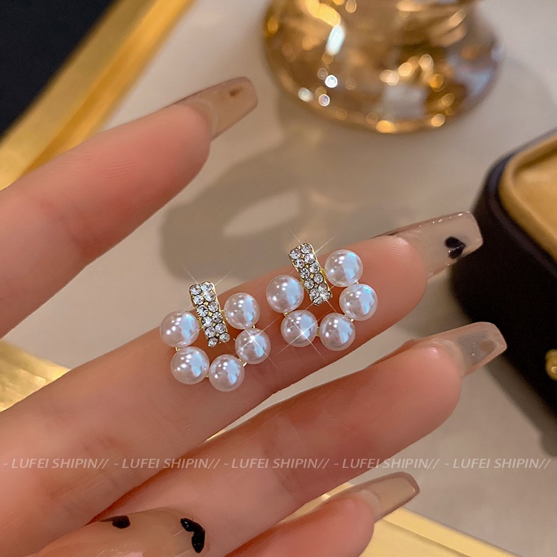 Anting Bunga Baru Gaya Korea Fashion Wanita Anting Hijab Mutiara