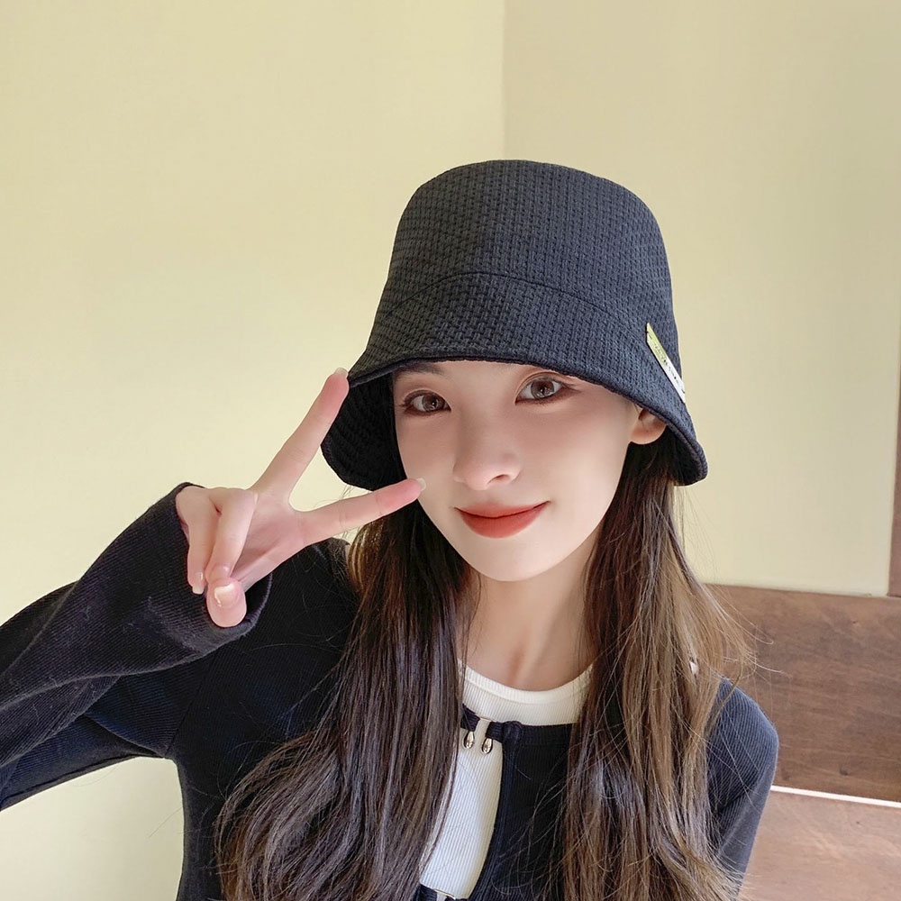 Topi Nelayan Perempuan Musim Panas Sederhana Outdoor Perlindungan UV Tabir Surya Bucket Hat