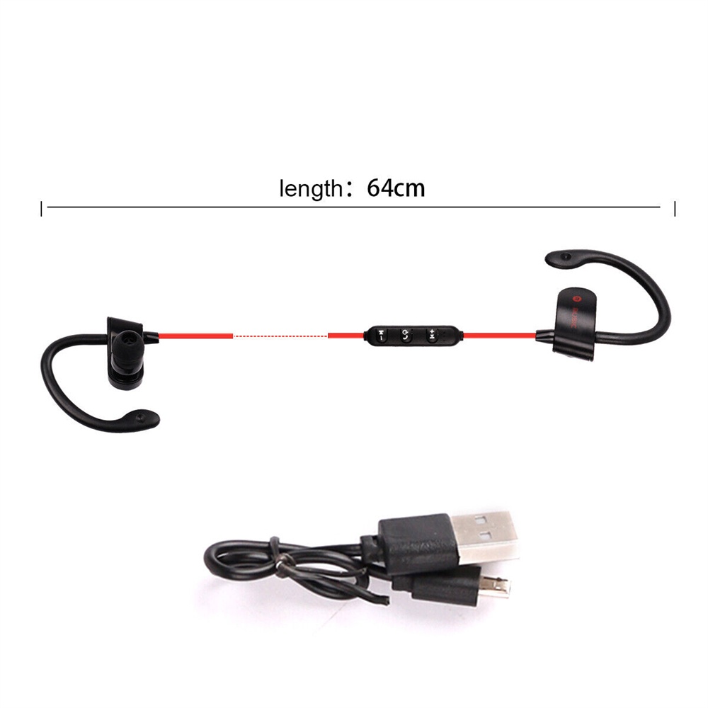 Earphone Olahraga Fitness Sweat Proof Bluetooth Earphone Earphone Dengan Mikrofon Panggilan Jarak Jauh Earphone Nirkabel