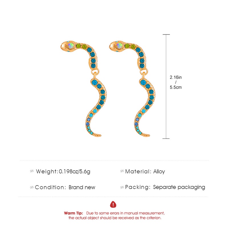 Kepribadian Kreatif Baru Ular Hewan Liontin Paduan Anting Untuk Wanita Vintage Warna-Warni Berlian Imitasi Perhiasan Hadiah