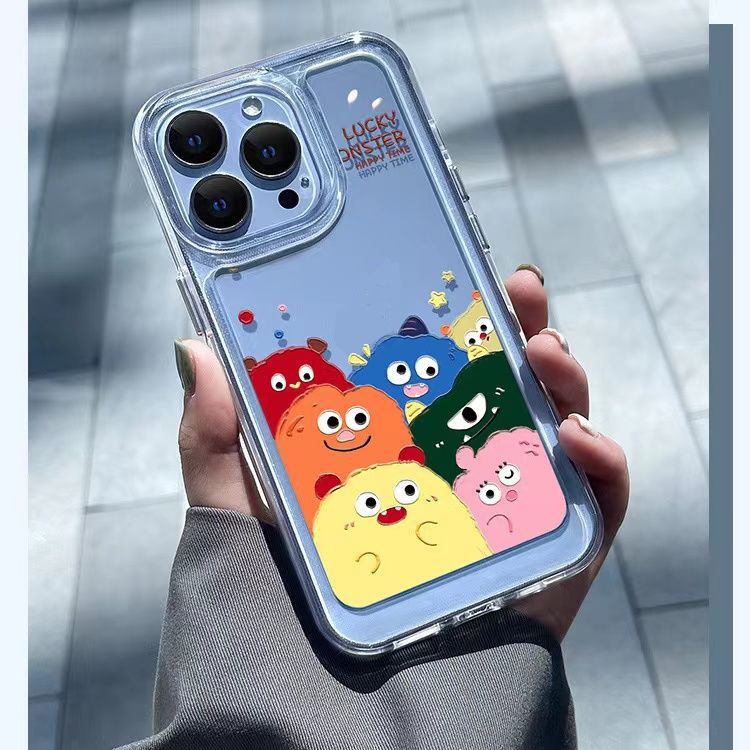 IPHONE Casing Lucu Kompatibel Untuk Iphone14 13 12 11 Pro X XR XS Max SE 6 6S 7 +8 Plus Casing Ponsel Lembut Transparan TPU Silikon Shockproof Cover