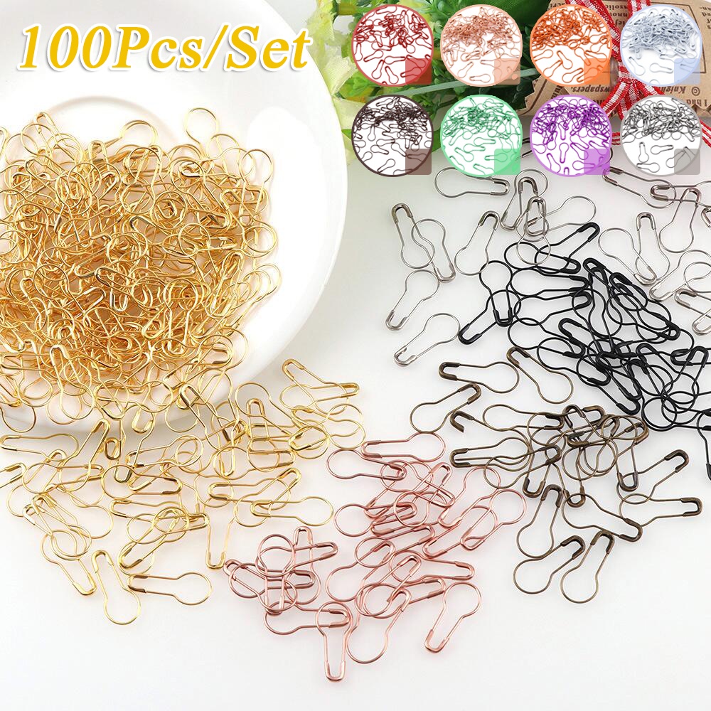 100pcs/set Pin Ajaib Pin Pakaian Logam Warna-Warni Diy Marker Aksesoris Bandana Pin