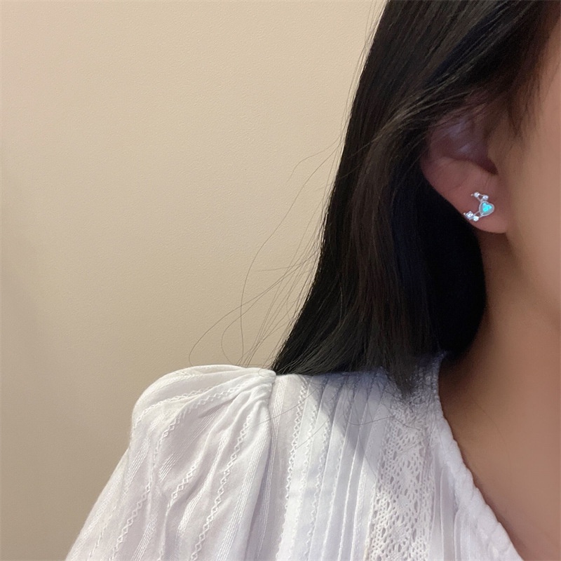 6pcs/set Set Anting Tusuk Fashion Alloy Kristal Hati Bintang Geometris Untuk Wanita
