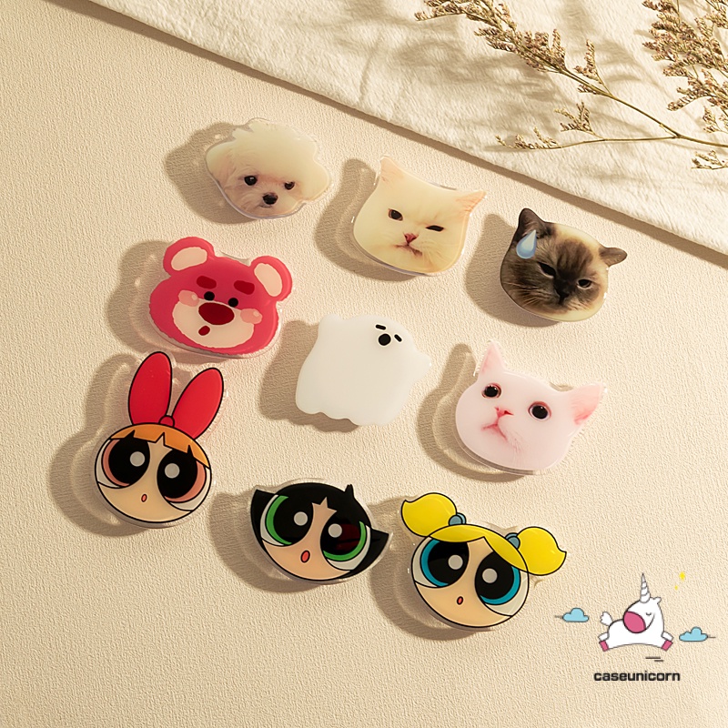 Gradient Fantasy Butterfly Kartun Lucu Manyo Kucing Anjing Bracket Phone Grip Korea Holder Ring Universal Scalable Phone Stand Holder