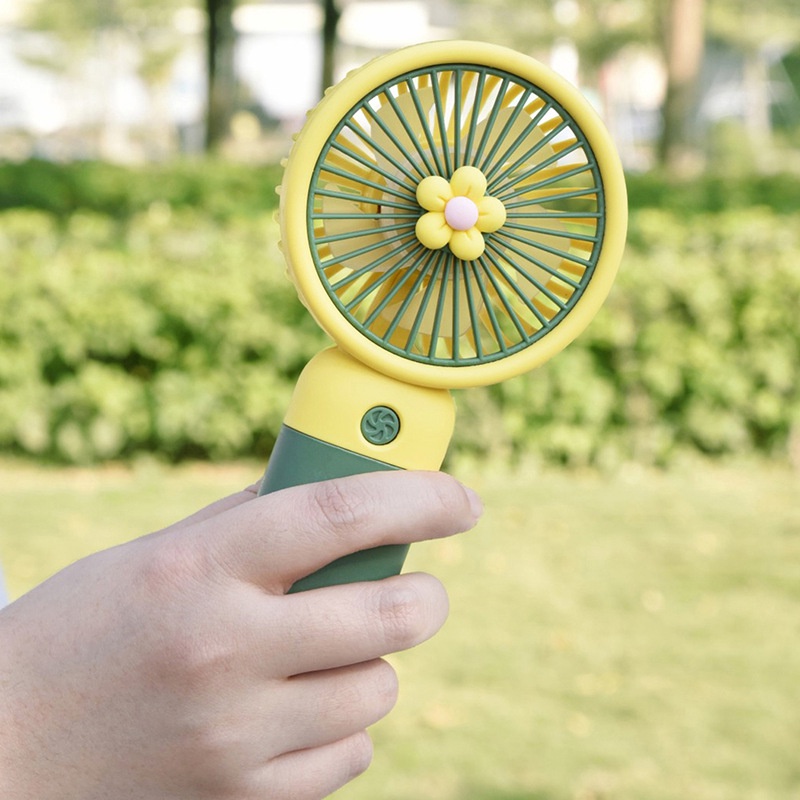 Kipas Angin Mini Lucu Bunga Kecil Fortable Handy Fan USB Rechargeable Fans Dengan Lanyard