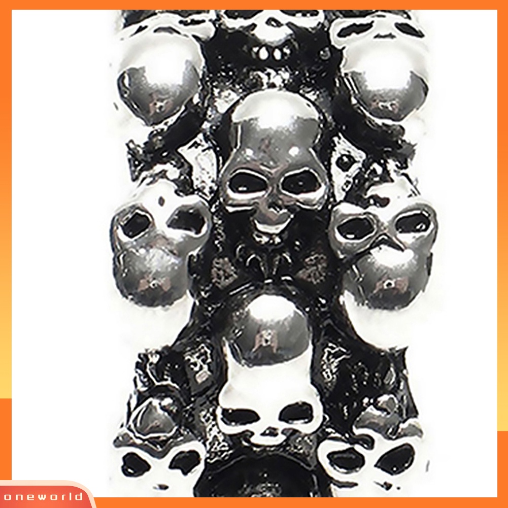 OW 1Pc Men's Gothic Skull Finger Charm Stainless Steel Punk Biker Knuckle Ring