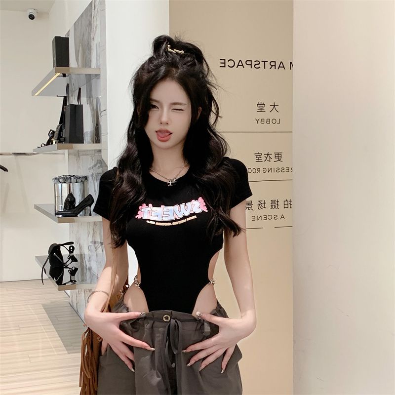[ COD✅ ] JelitaCeria Personalized Hong Kong gaya lengan pendek t-shirt wanita musim panas ceruk desa