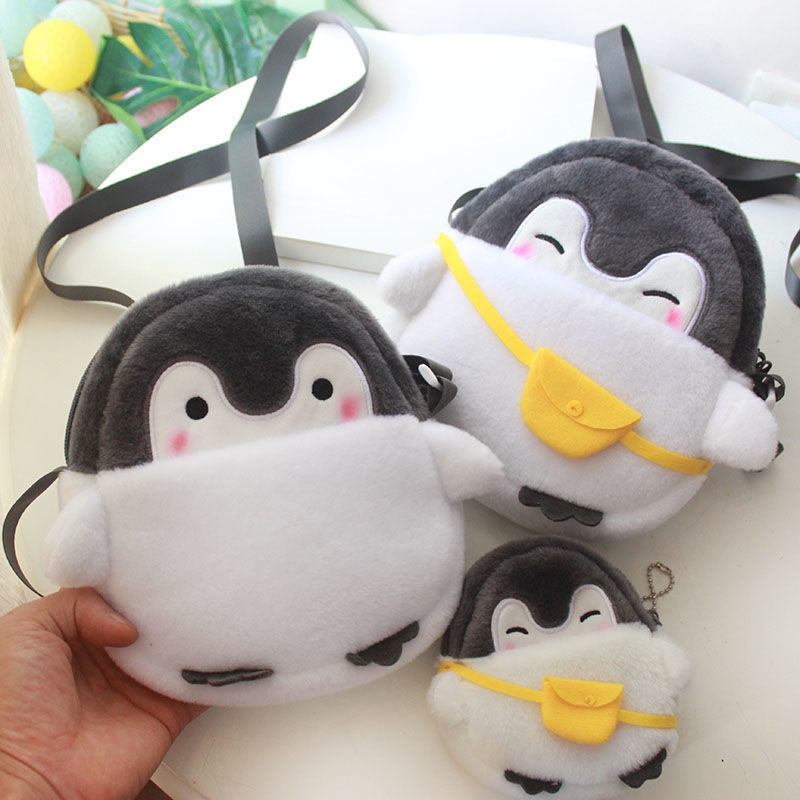 Sera Jepang energi positif penguin dompet koin penyimpanan kartu tas kecil tas penguin kecil liontin ponsel Messenger tas bahu