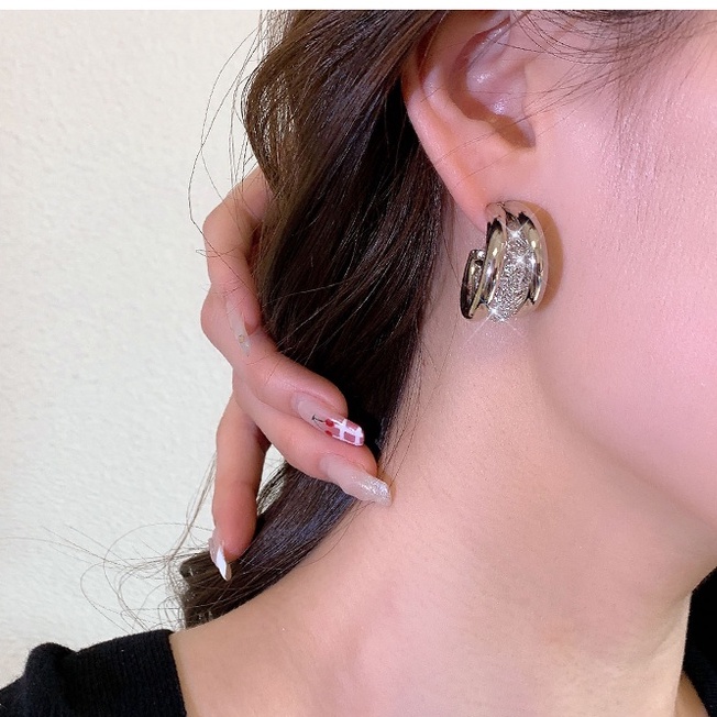 Fashion Stud Earrings Anting Bentuk C Perhiasan Gaya Vintage