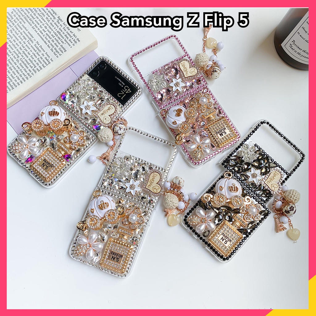 【Ready Stock In Jakarta】Case Samsung Z Flip 5 Shinning Diamond Case Galaxy Z Flip 5 Case Z Flip 5 Ca