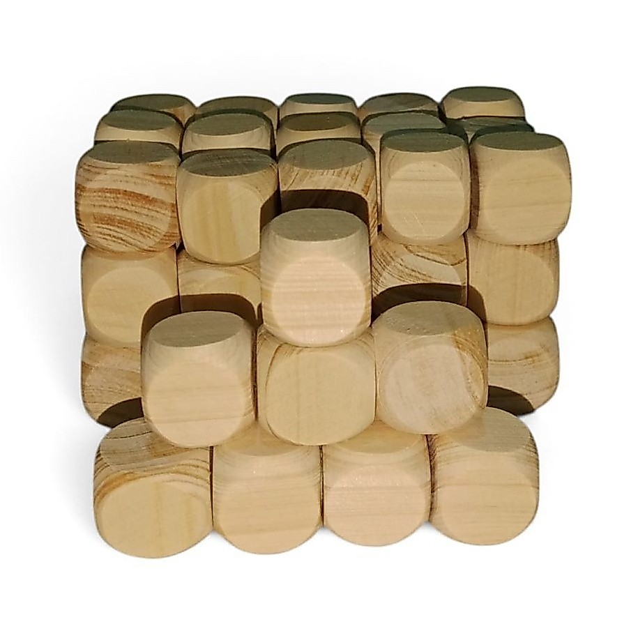 Dadu Kayu 2cm Polos