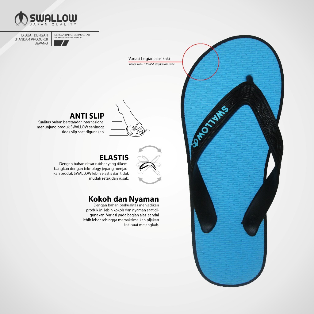 Sandal Jepit Swallow Modern 109 GR Sandal Warna Warni Jumbo Size Ready  [SWLMDRN 01 A]
