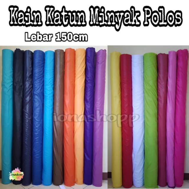 Kain Katun Minyak Polos Lebar 150cm Kain Katun Polos Harga Per Meter