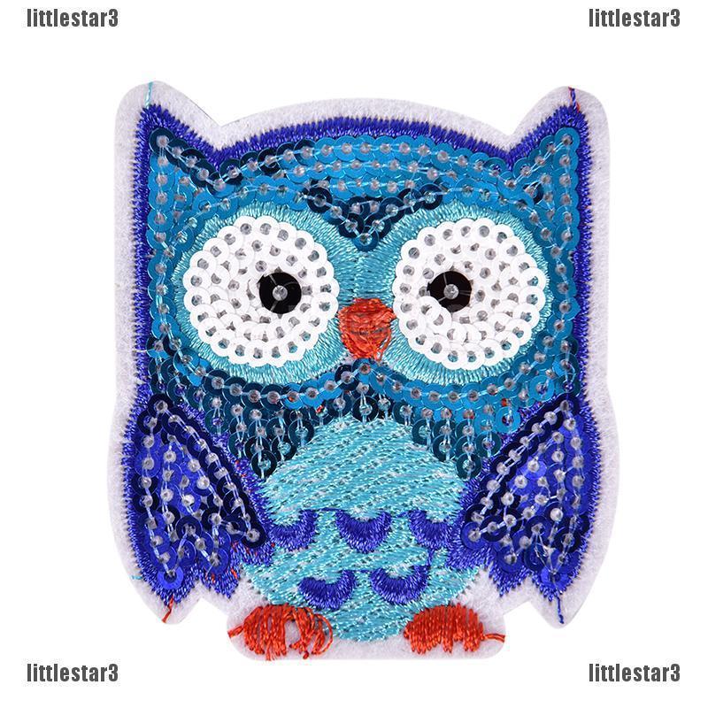 Cute Blue and Yellow Owl Applique Embroidered Badge Iron On Sew On Patch 